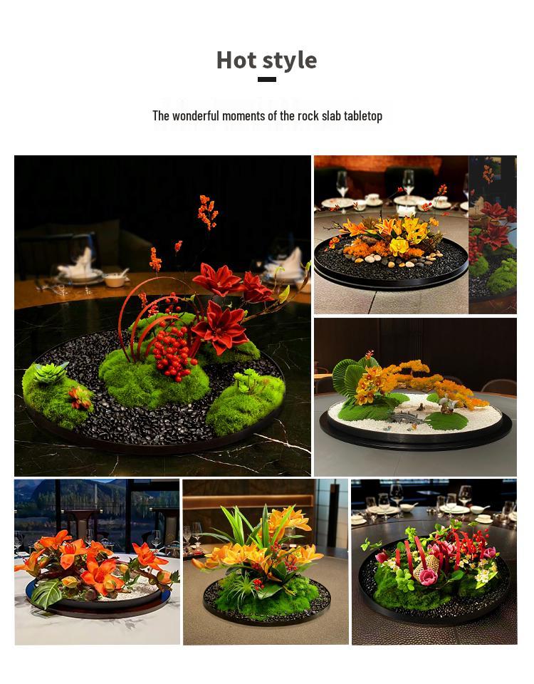Hotel Dining Table Centerpiece: Artificial Flower Turntable Decoration for Restaurants & Private Rooms