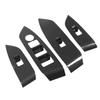 4 Pcs Door Window Control Panel Cover Carbon Fiber Style Glass Lift Button Decoration Sticker Replacement for Mazda