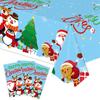 Plastic Christmas Tablecloth Snowman Snowflake Disposable Disposable Tablecloths Table Decoration Bronzing Table Cover Christmas