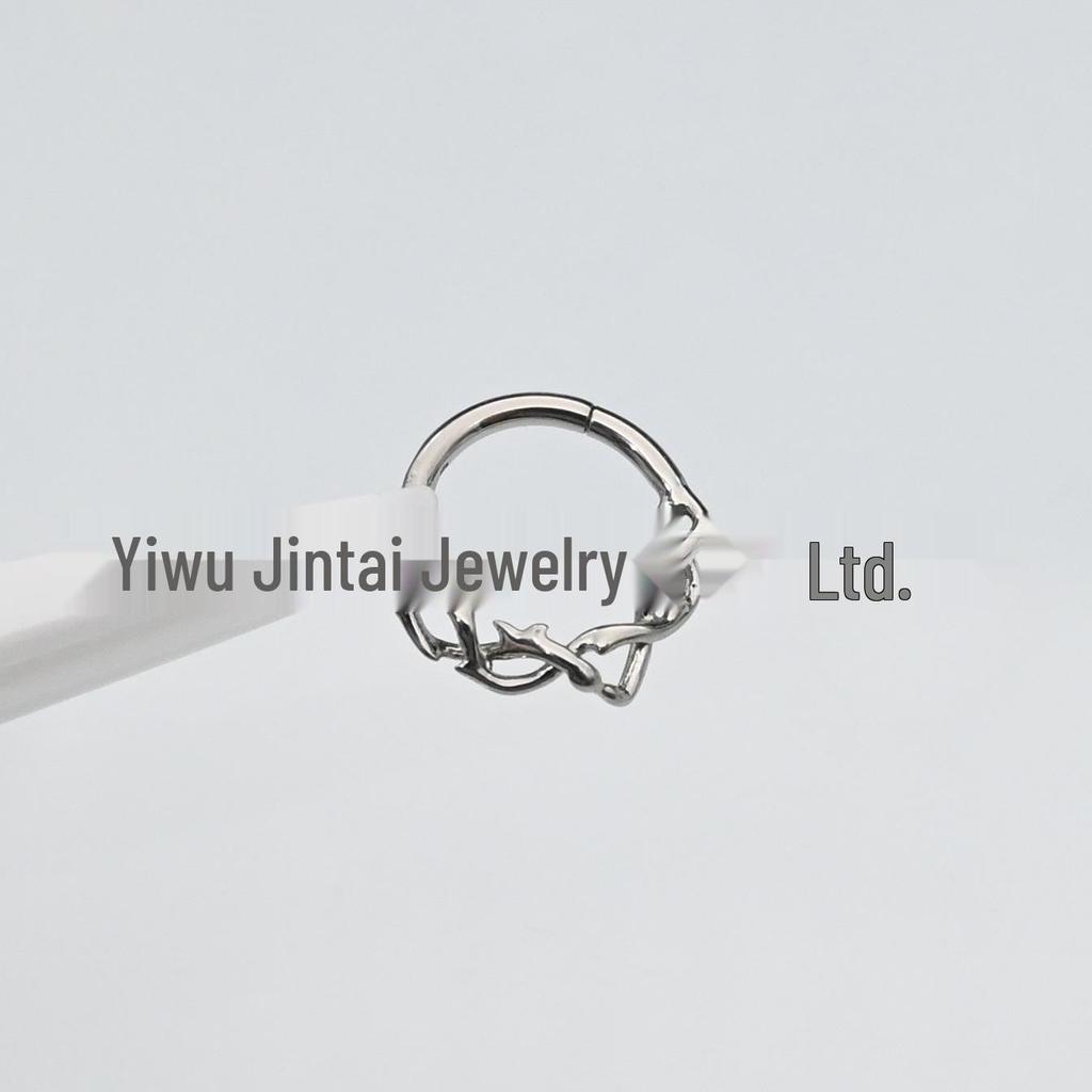 F136 Titanium Hinge Spike Daith Ring Thorns Vine Closure Earrings for Piercings