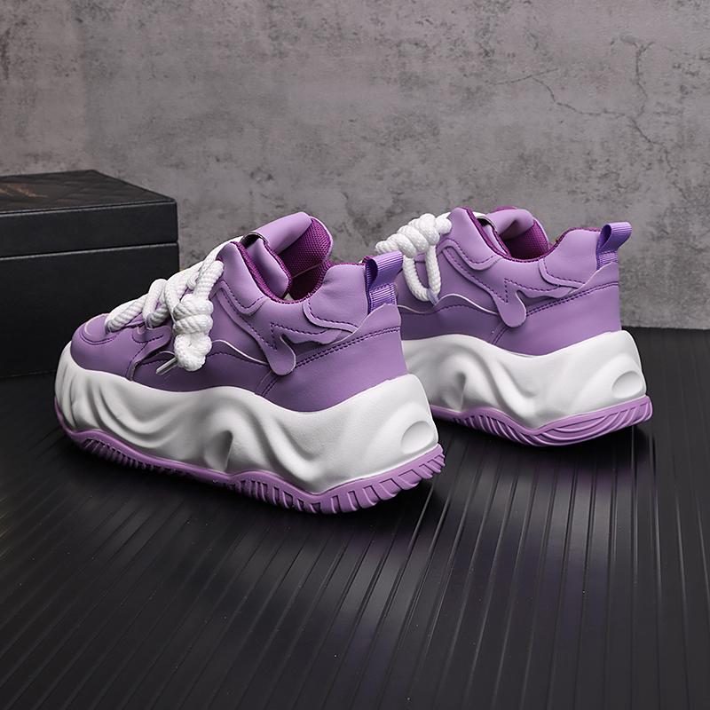 Fashion Luxury Designer Men's Purple White Everyday All Match Causal Shoes Male Loafers Flats Sports Walking Sneakers Zapatos Hombre