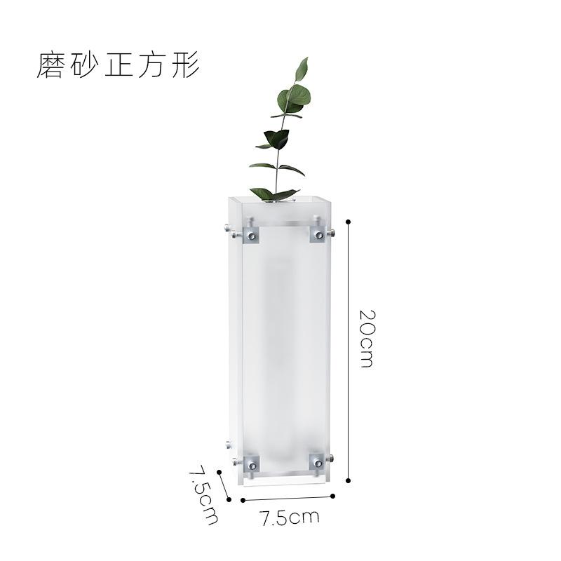 Transparent Glass Vase High End Illustration Living Room Dining Table Top Balcony Decoration Acrylic Hydroponic Rack
