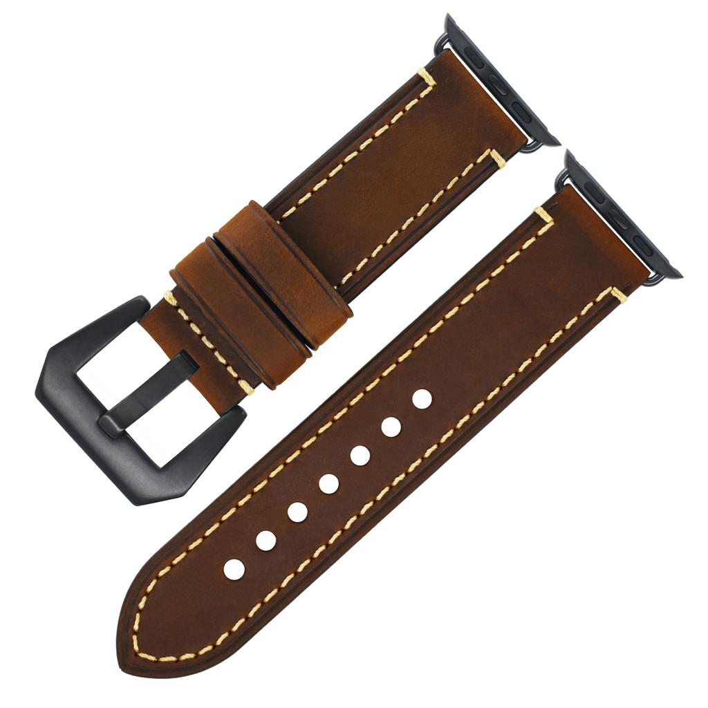Suitable For Apple S7 Watch Apple Iwatch Strap First Layer Crazy Horse Leather Pin Buckle Watch8 Watch Strap