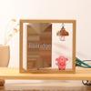 6-Inch Modern Double-Sided Rotating Wooden Photo Frame & Album with Wood Carving Ornament