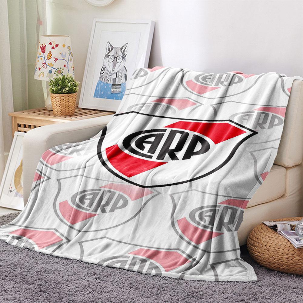 1PC Club Atlético River Plate Patterned Flannel Blanket Suitable For All Seasons for Home Decor Warmth and Comfort Gifts Holiday Present