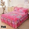 11 kleuren Single/twin/full/queen/kingsize Bed Rok Kussenslopen Set Elegante Sprei Bloemenpatroon Geborsteld Microfiber Verstoorde Lakens