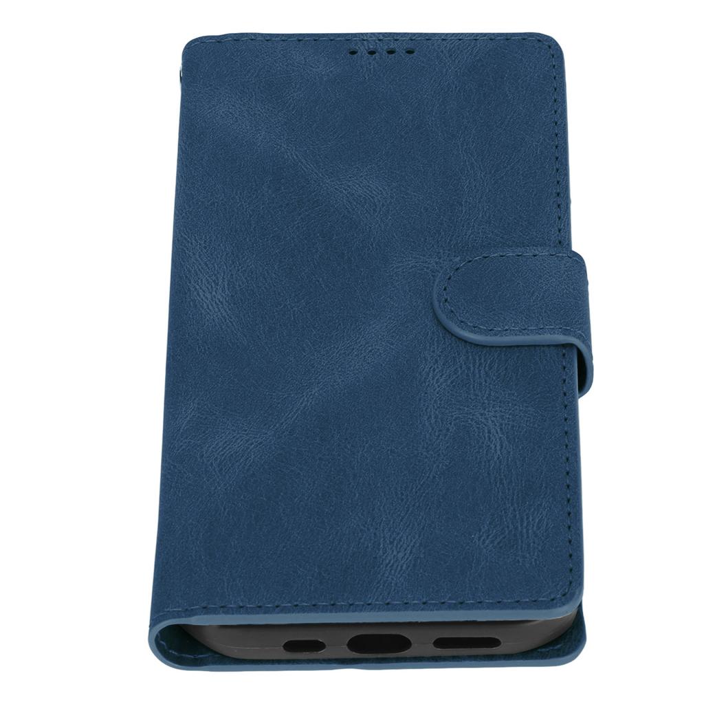Classic PU Leather Wallet Card Flip Case Magnetic Buckle Phone Cover Shell for Iphone 13Blue
