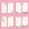 Notebook Refill Grid Pages 80 Sheets Loose Leaf A6 Notebook Inner Pages Sakura And Cat Binder
