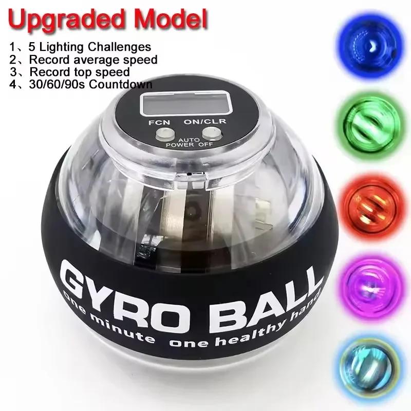 elf-starting Gyro Ball Gyroscopic Power Wrist Ball Forearm Exerciser Arm Hand Muscle Force Trainer Gyroball Home Gym C Ball-Wiht LED