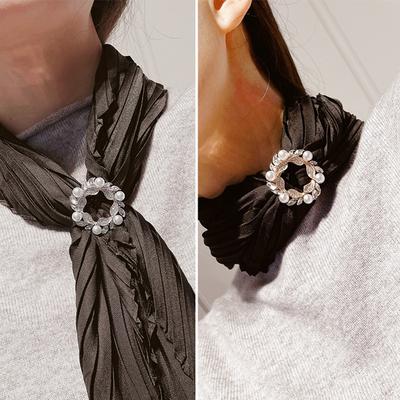 Broche de Perla Creativo Doble Uso Hebilla para Bufanda de Seda Estilo Coreano Hebilla Sencilla para Esquina de Camiseta Pin de Ramillete Accesorio