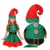 Weihnachten Elf Kostüm für Mädchen Frauen Familie passende Kleidung Neujahr Outfit Damen Santa Claus Cosplay Hut Frauen Kleid Kostüme Set