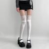 Lace Stockings Lolita Lace Patchwork Long Socks Women's Thigh-high Stocks Piles Of Socks Striped Cotton Over-the-knee Socks