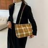 Trendy Woolen Color Block Striped Tote Bag For Women Ideal For Commuting And Everyday Use
