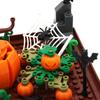 Halloween Pumpkin Scene Model Set Building Blocks With Bat Black Spider Plants Decoration Accessories Moc Bricks Kid Toy Gifts