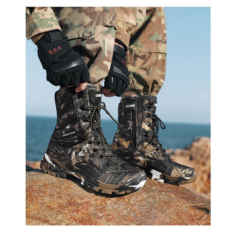 Nieuwe jungle jachtlaarzen gevechtslaarzen militaire laarzen heren hoge top camouflage woestijnlaarzen buitenleerling