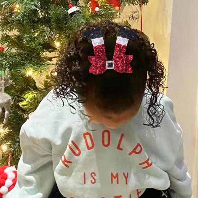 Pack of 2 Multifuntional Boot Bowknot Hair Accessory Hair Clip Christmas Bowknot Hairpiece Suitable for All Hairstyles