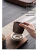 Ru Ware Blue & White Ceramic Office Tea Cup with Lid & Separator