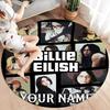 Billie Eilish Custom Name Round Area Rug,Carpet Rug for Living Room Bedroom Sofa Playroom Decor,Non-slip Floor Mat