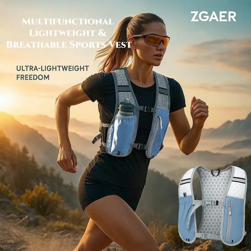 Running Water Bottle Storage Vest Lightweight Running Vest Reflective Hydration Water Chest Pack With Phone Holder