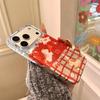 Red Plaid Horse Apple Phone Case for 17 Pro Max, 16 Pro Max, 15 Pro/14 Pro - Double Layer, New Year Style