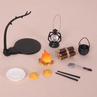 Tiny Wood Pile Campfire Set For Outdoor Camping Displays Miniature Props Ideal For Dollhouses Model Decoration