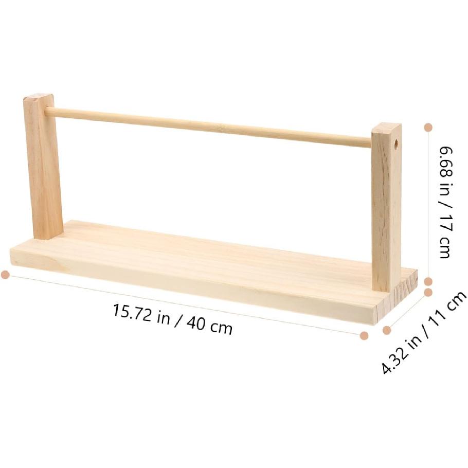 Jojofuny Wooden Tabletop Paper Roll Dispenser Vintage Rotatable Bobbin Stand Paper Roll Dispenser Holder Sewing Ribbon Yarn Organizer for Holiday
