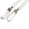 Natural White Crystal Pendant Necklace Silver Plated Natural Stone Crystal Necklace N802