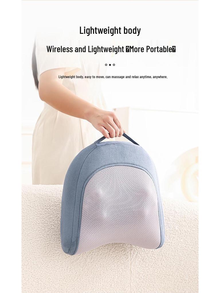 Rechargeable Wireless Massage Pad for Home & Office: Lumbar Support & Vibration Relaxation