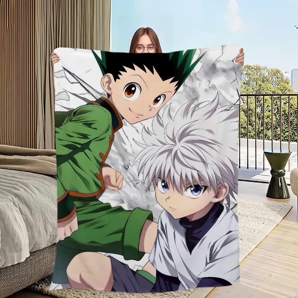 Comic Anime Kunst h-hunter h-hunter Gon Killua Flanell warm Komfort weiche Plüschdecke für Sofa Wohnzimmer Schlafzimmer Reise Geschenk