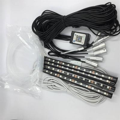 5Pcs RGB LED Car Interior Decor Neon With Foot Lamp Integration Fiber Optical Strip Light BT APP 12V