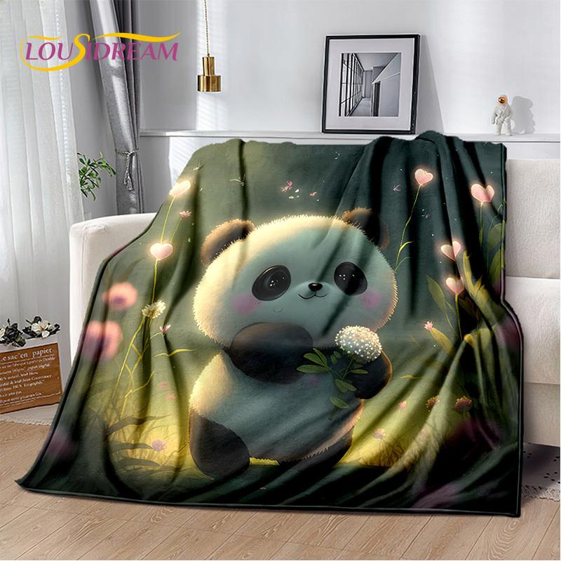 3D Dream Animal Cartoon Panda Cute Blanket,Soft Throw Blanket for Home Bedroom Bed Sofa Picnic Travel Office Cover Child Gift