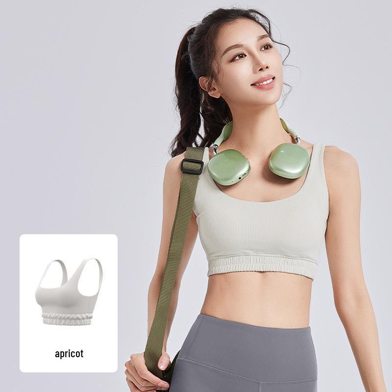 Women's High-Impact Striped Sports Bra - Shockproof, Anti-Exposure, Anti-Side Boob