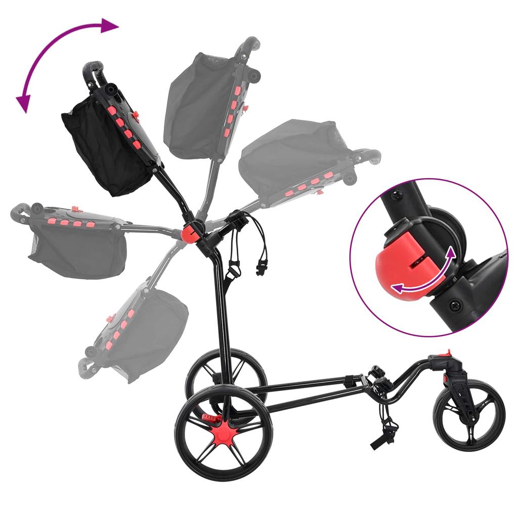 Golf Trolley Black 110 x 60 x 132 cm Iron