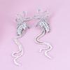 Crystal Tassel Earrings for Women - Elegant, Slimming, Bride & Wedding Dangles, Exaggerated Ear Jewelry