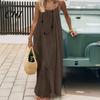 Autumn Jacket Dress Women's Backless Cami Summer Casual Sleeveless Boho Beach Maxi Women Spaghetti Strap Vacation Long Sundress with Back Tie
