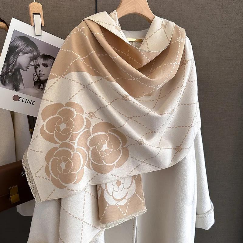 Nový Zimný Hrejivý Kašmírový Šál Dámsky Šál Pashmina Hrubý Šál Deka Bufanda Cestovný Šál Dámsky Vzorovaný Šál