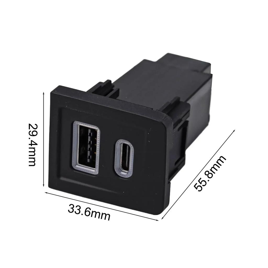 Dual USB Phone Charger Socket For Multivan T5 2003-2015 DC12V-24V Car PD+QC3.0 Charger Adapter Power Sockets Replacement