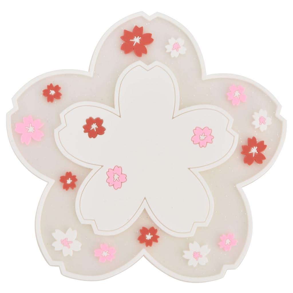 Flower Pattern Coasters Heat Insulation Coaster AntiSlip Cup Mats Tabletop Prevent Furniture Damage(Pink )