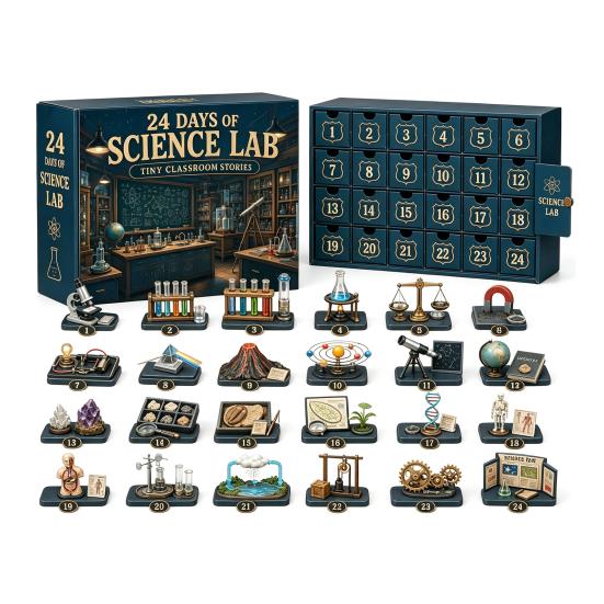 Weihnachtsgeschenk für Kinder 2026 Berufe Adventskalender, 24-Tage Countdown-Box mit Mini Berufs-Schreibtisch-Display Sammlerfiguren, Gemeinschaft