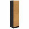 Highboard In Black Oak Look 35 X 37 X 142 Cm Engineered Wood