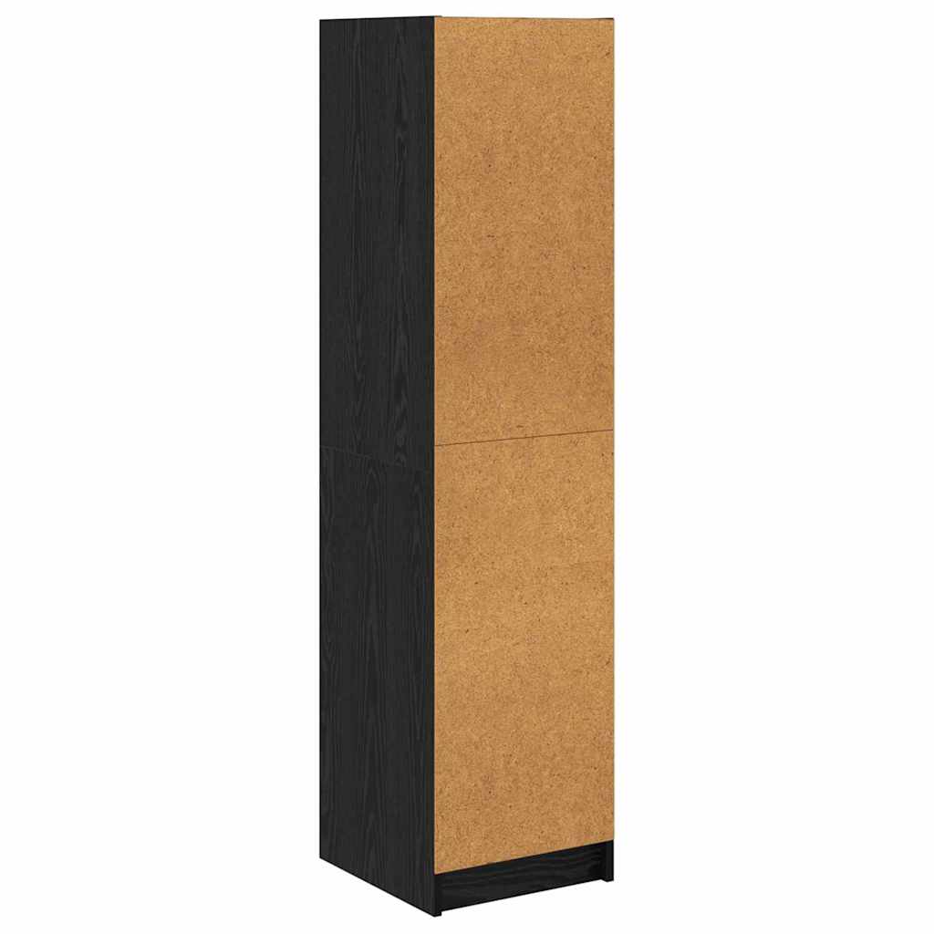 Highboard In Black Oak Look 35 X 37 X 142 Cm Engineered Wood