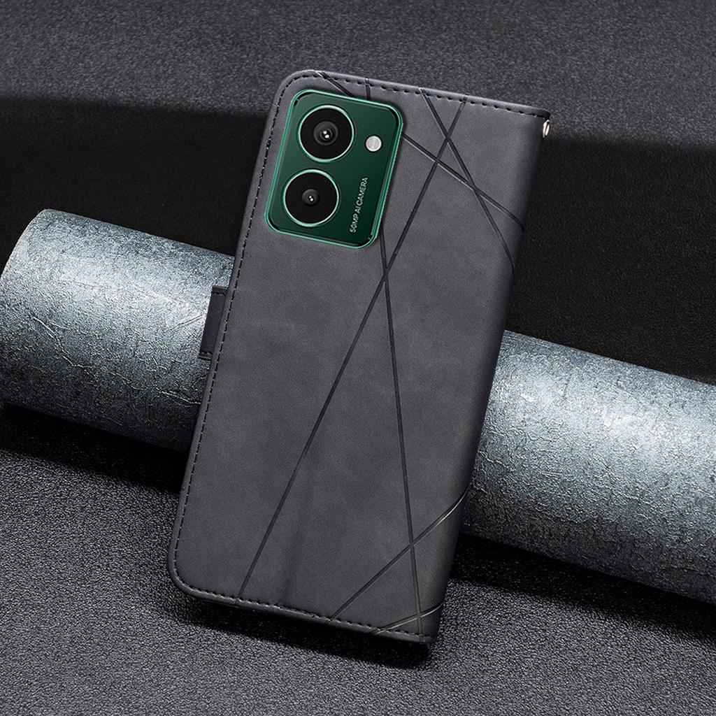 BINFEN COLOR For HMD Pulse Pro Phone Cases Wallet Stand Geometry Imprint Leather Cover