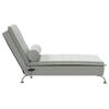 Massage Chaise Lounge with Neck Roll Light Grey Velvet