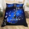 Music Guitar Duvet Cover Digital Printing Set Bedding Decorative Quilt Cover Pillowcase Three-Piece Set