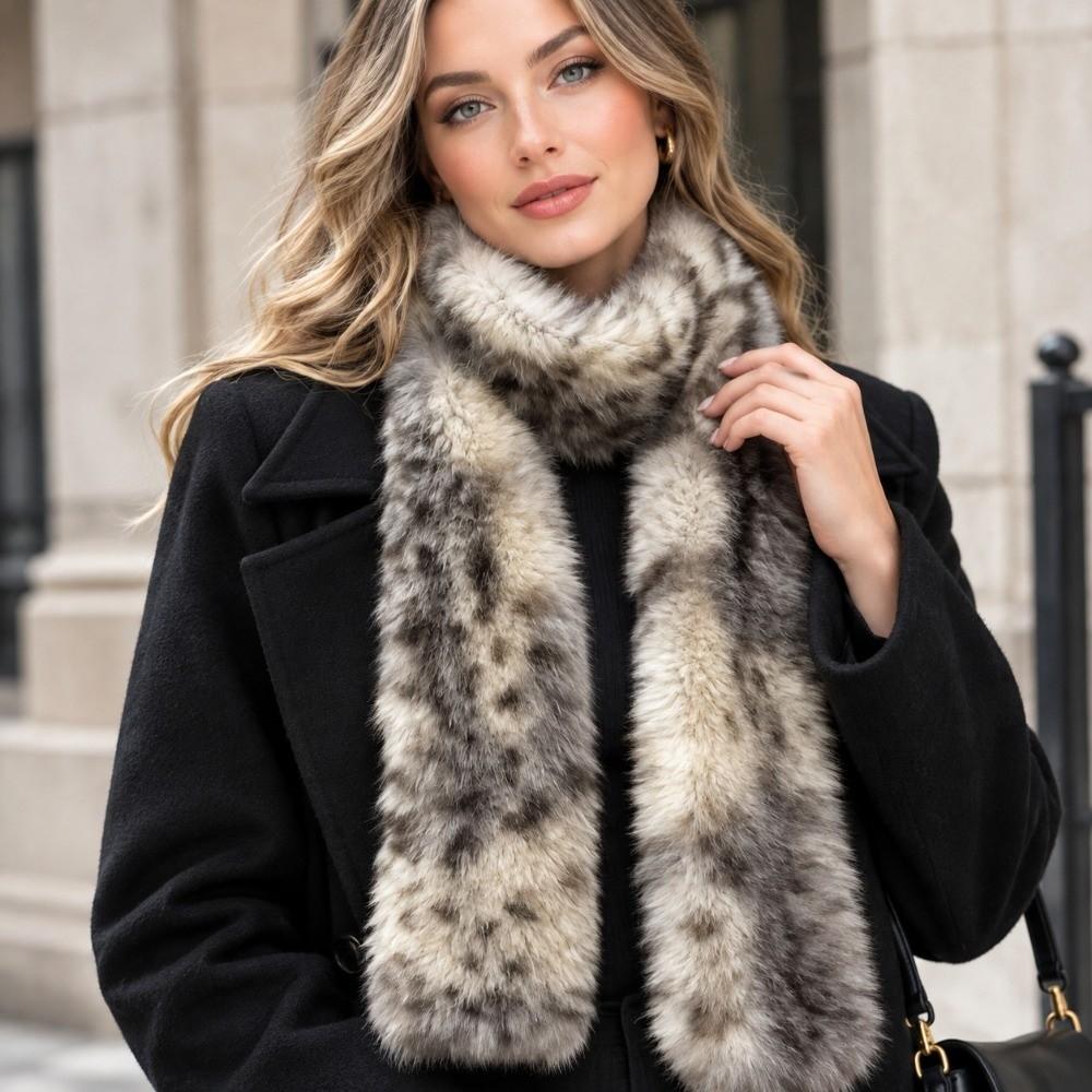 Thickened Design Faux Fur Scarf Soft Fluffy Texture Winter Scarf Neck Warmer Scarf Winter Season