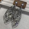 Fashion Tassel Threaded Leaf Earrings Long Metal Leaf Earrings Personalized Creative Ear Accessories New