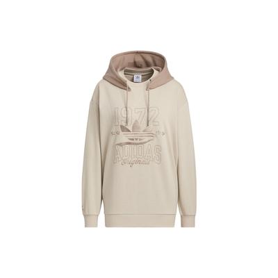 Originals Trefoil Sportswear Hoodie mit Buchstaben-Logo-Muster Damen Oberteile Hellbraun IW9412