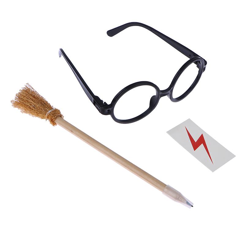 45 ks/sada Tužky na hůlky Tetovací samolepky Smeták a brýle Čarodějnické párty dárky Čarodějské hůlky Tématické párty potřeby
