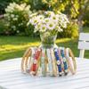 Traditional Chinese Flower Bangle Big Floral Women's Hand Bracelet Vintage Cloisonne Bangle  Ladies