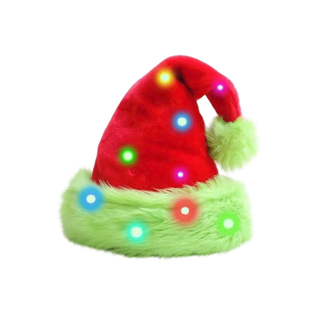 Christmas Decorations For Adults And Children Luminous Plush Santa Hats